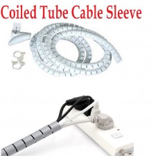Brateck 25mm/1" Diameter Coiled Tube Cable Sleeve Material Polyethylene(PE) Dimensions 1000x25mm - White