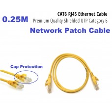 0.25M / 25cm CAT6 Premium RJ45 Ethernet Network Patch Cable - Yellow
