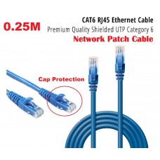 0.25M / 25cm CAT6 Premium RJ45 Ethernet Network Patch Cable - Blue