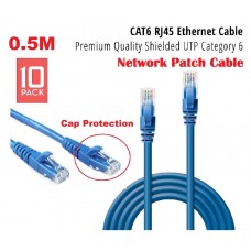 0.5M / 50cm CAT6 Premium RJ45 Ethernet Network Patch Cable - Blue (10 Packs)
