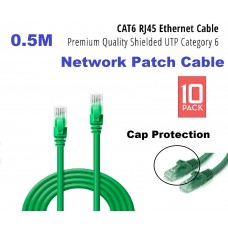 0.5M / 50cm CAT6 Premium RJ45 Ethernet Network Patch Cable - Green (10 Packs)