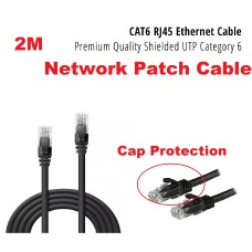 2M / 200cm CAT6 Premium RJ45 Ethernet Network Patch Cable - Black