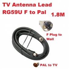 PAL PLUG TO “F” PLUG TV Antenna Lead 1.8M