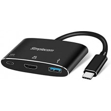 Simplecom DA310 USB 3.1 Type C to HDMI USB 3.0 Adapter with PD  (Power Delivery) Charging (Support DP Alt Mode and Nintendo Switch)