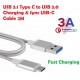 USB 3.1 Type C to USB fast charging and Sync Cable 2M Silver