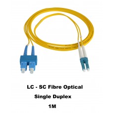 1m LC - SC OS1 / OS2 10G Single mode Fibre Optic Duplex LSZH Cable Yellow