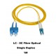 1m LC - SC OS1 / OS2 10G Single mode Fibre Optic Duplex LSZH Cable Yellow