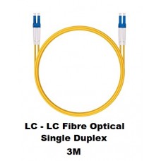 3m LC - LC OS1 / OS2 10G Single mode Fibre Optic Duplex LSZH Cable Yellow