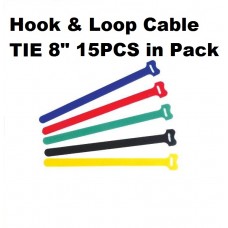 Pro'sKit Hook and Loop Cable Tie-8" Assortment (Unit:15pcs/pack) 