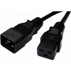 Power Cable Extension IEC-C19 Male to IEC-C20 Female in 1m