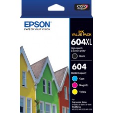 Free Shipping  Epson 604XL Black and Standard Colour Value Pack
