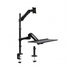 Brateck Single Monitor Sit-Stand Workstation w/ Extension Arm for 13"-27" LCD Monitors and Screen