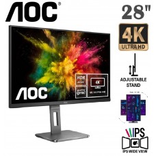 AOC U28P2U/BS 28" 4K UHD 3840X2160 ClearVision HDR Adaptive Sync IPS LCD Monitor