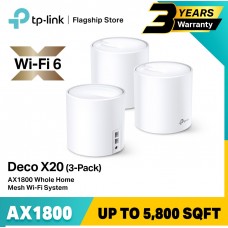 TP-Link Deco X20 AX1800 MU-MIMO OFDMA Dual-Band WiFi 6 Mesh Wi-Fi System 3 Pack