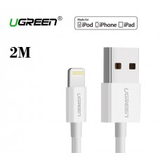 UGREEN 2m US155 Apple MFI Certified Lightning Cable Charging & Sync ABS White