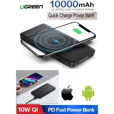 Ugreen 10000mAh Portable Recharge Battery Power Bank with 10W Fast Qi Wireless Charger