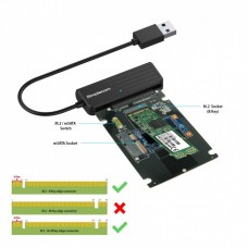 Simplecom SA225 USB 3.0 to mSATA + M.2 (NGFF) SSD 2 in 1 Combo Adapter